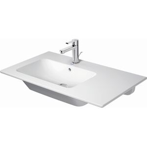 Duravit Me by Starck meuble vasque 23458332581 83x49cm, vasque a gauche, avec trop-plein, plage de robinetterie, 2 trous pour robinetterie, blanc silk mat, WonderGliss