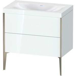 XViu Duravit vasque XV4710NB185C 80x48cm, 2 coulissants, sans trou pour robinet, champagne mat, Cadres C, blanc brillant - Publicité