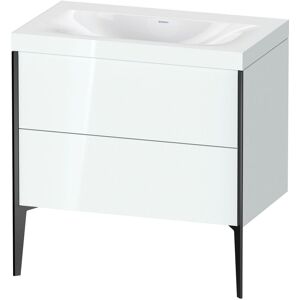 XViu Duravit vasque XV4710NB285C 80x48cm, 2 coulissants, sans trou pour robinet, noir mat, Cadres C, blanc brillant - Publicité