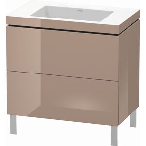 L-Cube Duravit vasque LC6937N8686 80 x 48 cm, sans trou pour robinet, cappuccino brillant, 2 coulissants, au sol