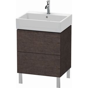 L-Cube Duravit vasque LC677507272 58,4x 45,9 cm, chene fonce brosse, 2 coulissants, debout