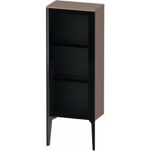 XViu Duravit haute XV1360LB286 40x24x89cm, porte en verre, noir mat, porte a gauche, cappucino brillant