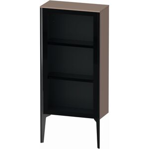 XViu Duravit haute XV1361LB286 50x24x89cm, porte en verre, noir mat, porte a gauche, cappucino brillant