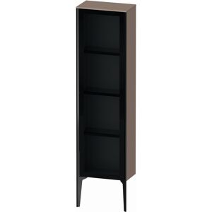 XViu Duravit haute XV1365RB286 40x24x133cm, porte en verre, noir mat, porte a droite, cappucino brillant