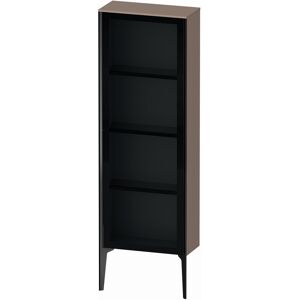 XViu Duravit haute XV1366LB286 50x24x133cm, porte en verre, noir mat, porte a gauche, cappucino brillant