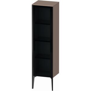 XViu Duravit haute XV1367RB286 40x36x133cm, porte en verre, noir mat, porte a droite, cappucino brillant