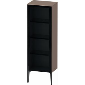 XViu Duravit haute XV1368LB286 50x36x133cm, porte en verre, noir mat, porte a gauche, cappucino brillant