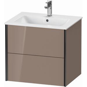 XViu Duravit vasque XV41250B286 61 x 56 x 48 cm, cappucino brillant, 2 tiroirs, suspendu, noir mat