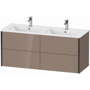 XViu Duravit vasque XV41290B286 128x48x56cm, 4 tiroirs, suspendu, noir mat, cappucino brillant