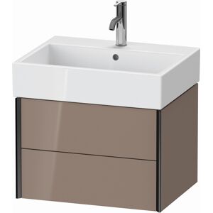 XViu Duravit vasque XV43340B286 58,4 x 39,7 x 45,4 cm, cappucino brillant, 2 tiroirs, noir mat