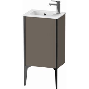 XViu Duravit vasque XV4480RB290 41x29x59,4cm, debout, noir mat, butee a droite, flanelle gris soie mat