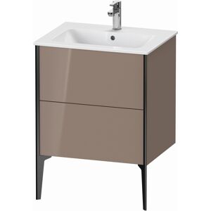 XViu Duravit vasque XV44810B286 61 x 59,4 x 48 cm, cappucino brillant, 2 coulissants, sur pied, noir mat