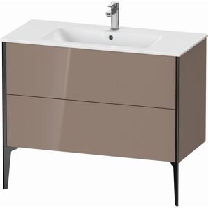 XViu Duravit vasque XV44830B286 101 x 59,4 x 48 cm, cappucino brillant, 2 coulissants, sur pied, noir mat