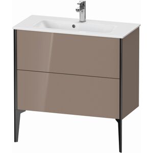 XViu Duravit vasque XV44890B286 81 x 59,4 x 39 cm, cappucino brillant, 2 coulissants, sur pied, noir mat