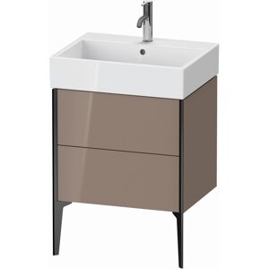 XViu Duravit vasque XV45340B286 58,4 x 49,3 x 45,4 cm, cappucino brillant, 2 coulissants, noir mat