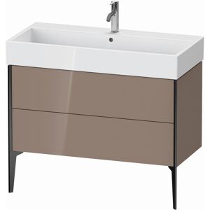 XViu Duravit vasque XV45370B286 98,4 x 49,3 x 45,4 cm, cappucino brillant, 2 coulissants, noir mat