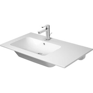 Duravit Me by Starck meuble vasque 23458332601 83x49cm, vasque a gauche, avec trop-plein, plage de robinetterie, sans trou pour robinetterie, blanc silk mat, WonderGliss