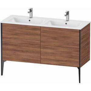 XViu Duravit vasque XV44850B279 128x48x59,4cm, 4 coulissants, debout, noir mat, noyer naturel