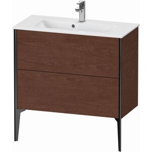 XViu Duravit vasque XV44890B213 81 x 59,4 x 39 cm, noyer americain, 2 coulissants, debout, noir mat