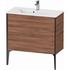 XViu Duravit vasque XV44890B279 81 x 59,4 x 39 cm, noyer naturel, 2 coulissants, debout, noir mat