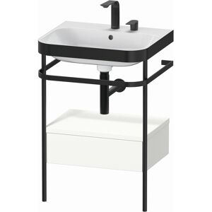 Combinaison lavabo pour meuble Duravit Happy D.2 Plus HP4740E3636 57,5 x 49 cm, 2 trous pour robinetterie, blanc , avec console en metal