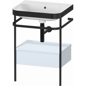 Combinaison lavabo pour meuble Duravit Happy D.2 Plus HP4740N9797 57,5 x 49 cm, sans trou pour robinetterie, finition satinee bleu clair, avec console en metal