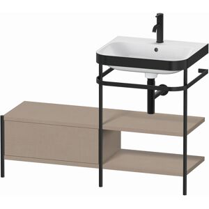 Combinaison lavabo pour meuble Duravit Happy D.2 Plus HP4745O7575 120 x 49 cm, 1 trou pour robinetterie, lin, avec console en métal - Publicité