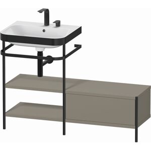 Combinaison lavabo pour meuble Duravit Happy D.2 Plus HP4750E9292 120 x 49 cm, 2 trous pour robinetterie, finition gris pierre satiné, avec console en métal - Publicité