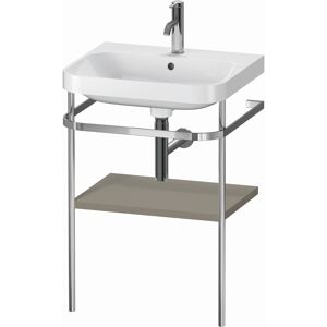 Combinaison lavabo pour meuble Duravit Happy D.2 Plus HP4835O9292 57,5 x 49 cm, 1 trou pour robinetterie, finition gris pierre satiné, avec console en métal - Publicité