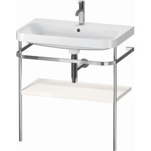 Combinaison lavabo pour meuble Duravit Happy D.2 Plus HP4837O2222 77,5 x 49 cm, 1 trou pour robinet, brillant blanc , avec console en métal - Publicité
