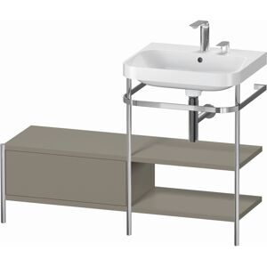 Combinaison lavabo pour meuble Duravit Happy D.2 Plus HP4845E9292 120 x 49 cm, 2 trous pour robinetterie, finition satinée gris pierre, avec console en métal - Publicité