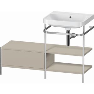 Combinaison lavabo pour meuble Duravit Happy D.2 Plus HP4845N6060 120 x 49 cm, sans trou pour robinetterie, finition taupe satinée, avec console en métal - Publicité