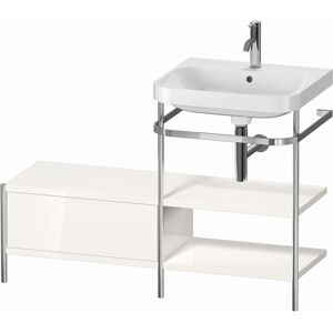 Combinaison lavabo pour meuble Duravit Happy D.2 Plus HP4845O2222 120 x 49 cm, 1 trou pour robinet, brillant blanc , avec console en metal