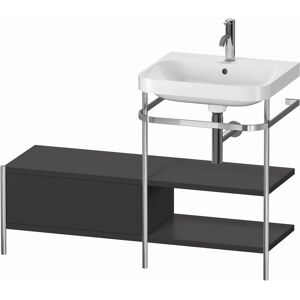 Duravit Happy D.2 Plus combinaison lavabo pour meuble HP4845O8080 120 x 49 cm, 1 trou pour robinetterie, graphite super mat, avec console en métal - Publicité