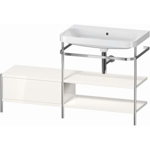 Combinaison lavabo pour meuble Duravit Happy D.2 Plus HP4847N2222 140 x 49 cm, sans trou pour robinet, brillant blanc , avec console en metal