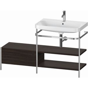 Combinaison lavabo pour meuble Duravit Happy D.2 Plus HP4847O6969 140 x 49 cm, 1 trou pour robinetterie, noyer brossé, avec console en métal - Publicité