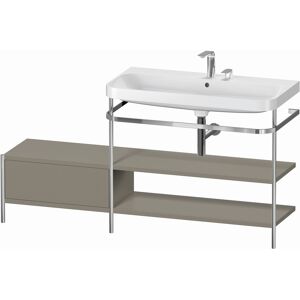 Combinaison lavabo pour meuble Duravit Happy D.2 Plus HP4848E9292 160 x 49 cm, 2 trous pour robinetterie, finition satinée gris pierre, avec console en métal - Publicité