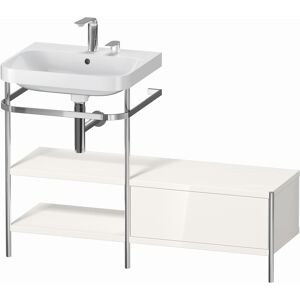 Combinaison lavabo pour meuble Duravit Happy D.2 Plus HP4850E2222 120 x 49 cm, 2 trous pour robinet, brillant blanc , avec console en métal - Publicité