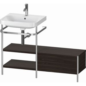 Combinaison lavabo pour meuble Duravit Happy D.2 Plus HP4850O6969 120 x 49 cm, 1 trou pour robinetterie, noyer brosse, avec console en metal