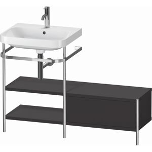 Duravit Happy D.2 Plus combinaison lavabo pour meuble HP4850O8080 120 x 49 cm, 1 trou pour robinetterie, graphite super mat, avec console en métal - Publicité