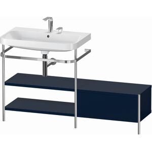 Combinaison lavabo pour meuble Duravit Happy D.2 Plus HP4852E9898 140 x 49 cm, 2 trous pour robinetterie, finition satinée bleu nuit, avec console en métal - Publicité