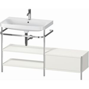 Combinaison lavabo pour meuble Duravit Happy D.2 Plus HP4852O3939 140 x 49 cm, 1 trou pour robinetterie, nordic blanc , avec console en métal - Publicité