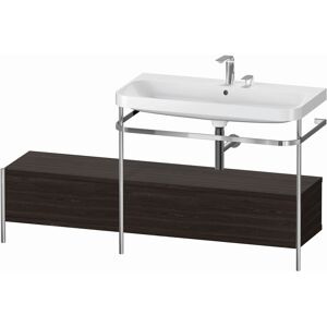 Combinaison lavabo pour meuble Duravit Happy D.2 Plus HP4858E6969 160x49cm, avec console en metal, 2 trous pour robinetterie, noyer brosse