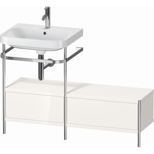 Duravit Combinaison lavabo pour meuble Duravit Happy D.2 Plus HP4860O2222 120x49cm, avec console en métal, 1 trou pour robinetterie, blanc brillant