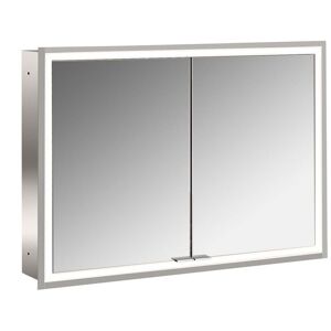 Emco Asis Prime armoire a miroir eclairee encastree 949705093 1000x730mm, 2 portes, paroi arriere Miroir