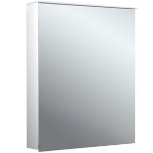 Emco pure 2 style armoire a miroir lumineuse en saillie 979706401 600x711mm, LED, avec voile de lumiere, 1 porte, aluminium