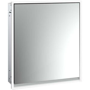 Armoire a miroir eclairee a encastrer Emco Loft 979805101 600x733mm, LED tout autour, 1 porte, charniere a gauche, aluminium/miroir