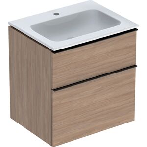 Geberit iCon meuble vasque 502331JH1 60x63x48cm, blanc / KeraTect, chêne, poignée lave mat - Publicité