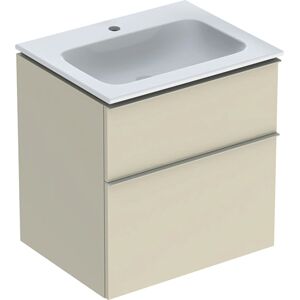 Geberit iCon meuble sous-lavabo 502331JL1 60x63x48cm, blanc / KeraTect, sable brillant, poignee sant mat