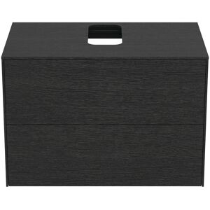 Ideal Standard Conca T3941Y4 avec decoupe, 2 tiroirs, 80x50,5x55 cm, centre, placage chene flamme